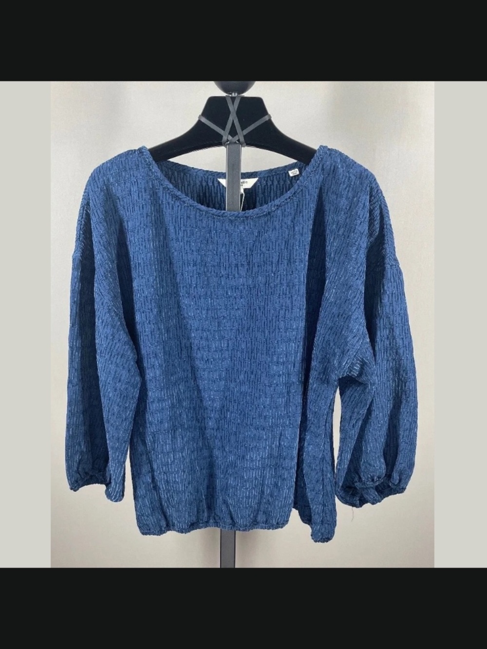 NEW Max Studio Shirt Womens Large blue boho casual classic